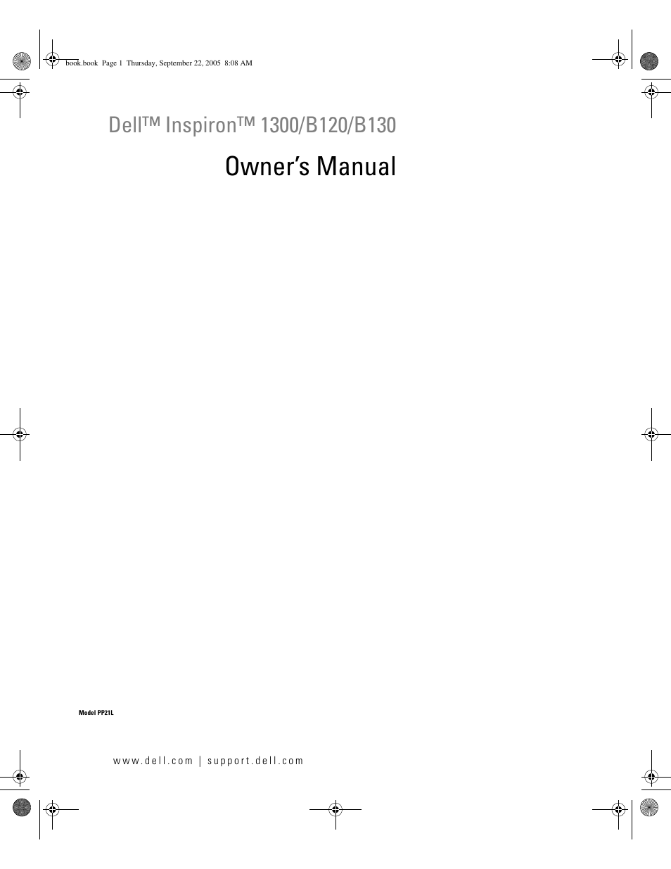 Dell Inspiron B130 User Manual | 142 pages