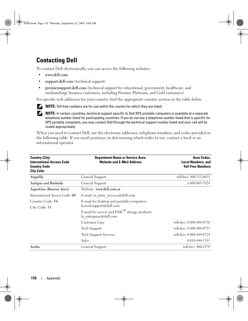 Contacting dell, Ontact dell. see, Problem persists, contact dell. see | Dell. see, The operating system may be corrupted. see, Persists, see, Ently failed. see, Persists, contact dell. see, Contacting, Dell | Dell Inspiron B130 User Manual | Page 110 / 142