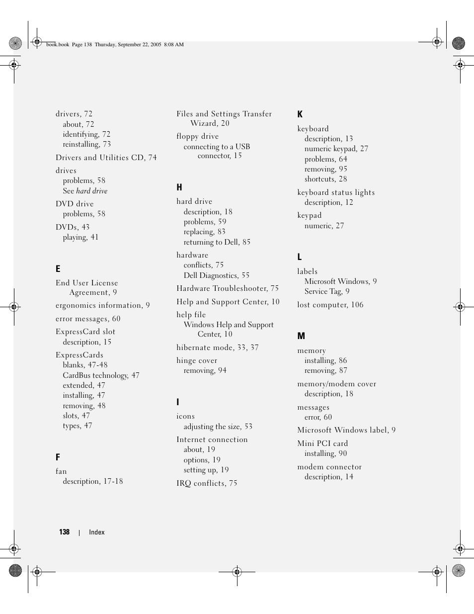 Dell Inspiron B130 User Manual | Page 138 / 142