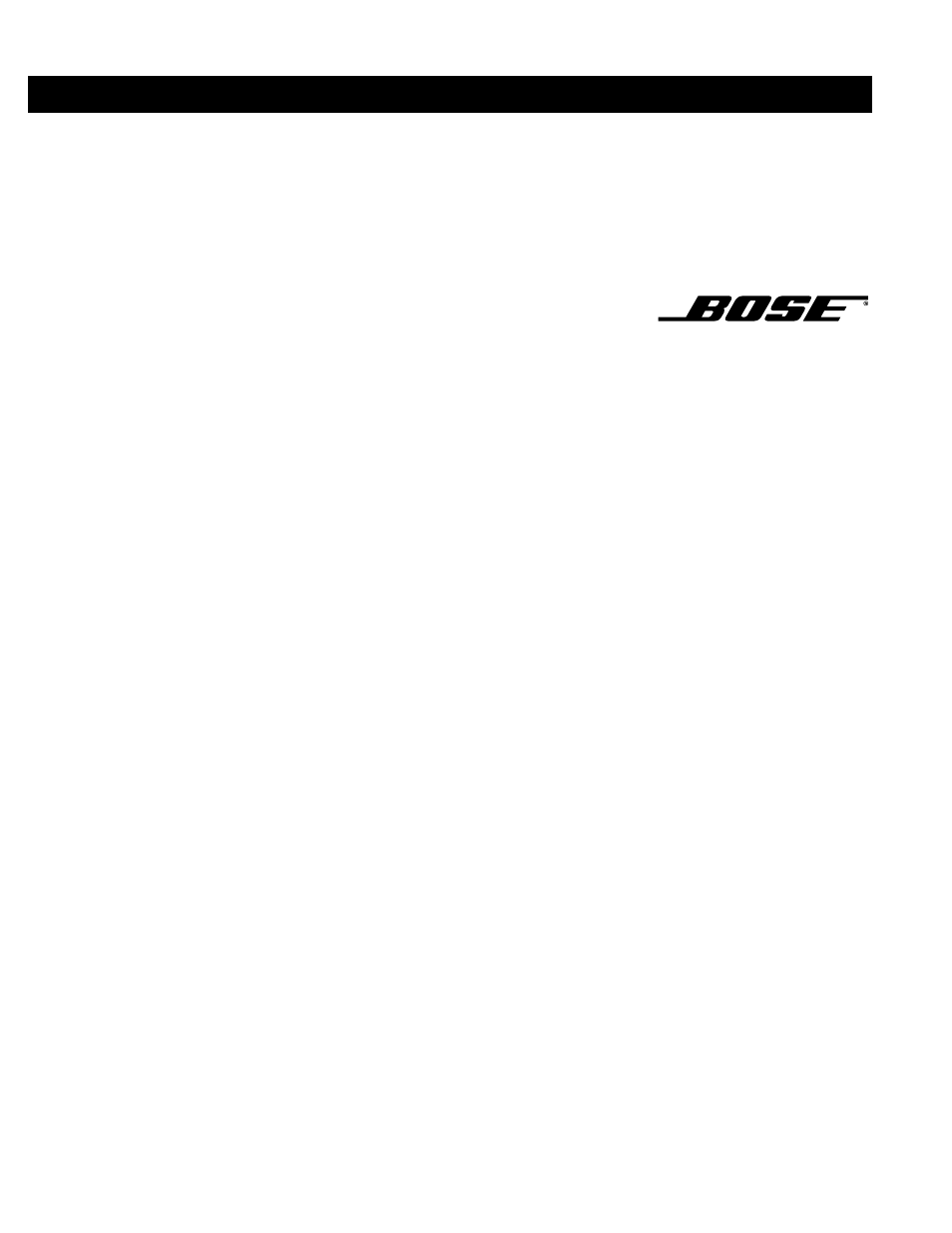 Bose 201 User Manual | 12 pages