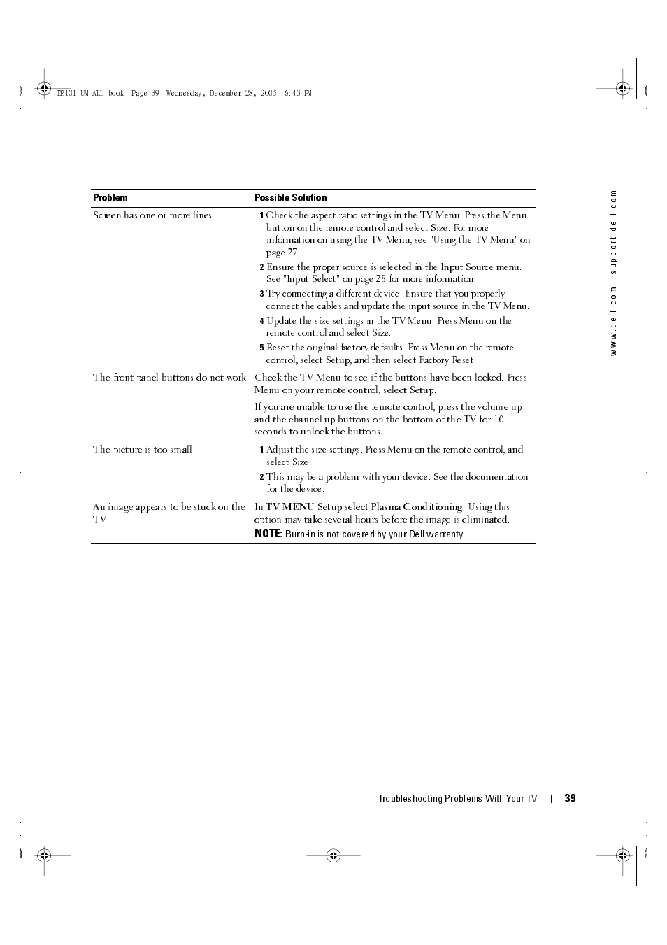 Dell LCD TV W4201C User Manual | Page 39 / 67