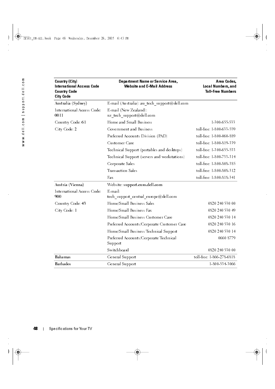 Dell LCD TV W4201C User Manual | Page 48 / 67