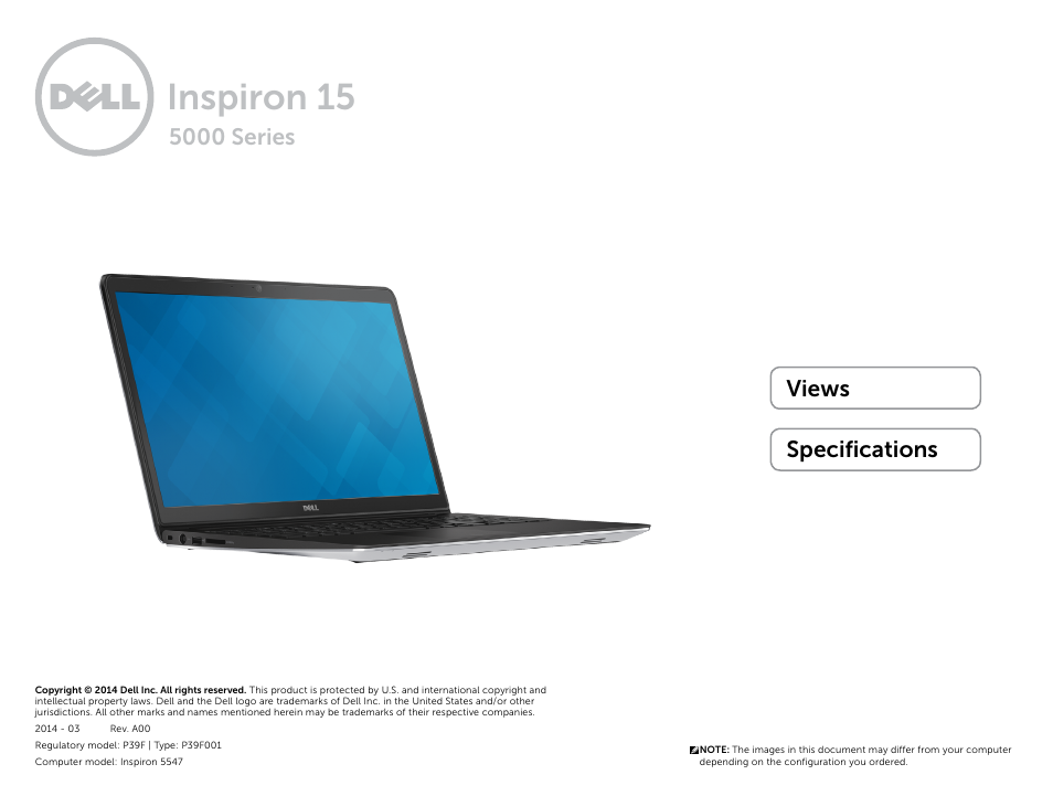 Dell Inspiron 15 (5547, Early 2014) User Manual | 22 pages
