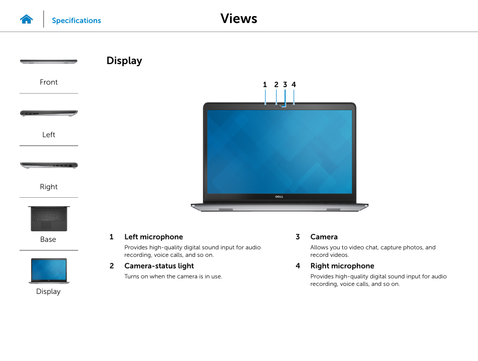 Display, Views | Dell Inspiron 15 (5547, Early 2014) User Manual | Page 6 / 22
