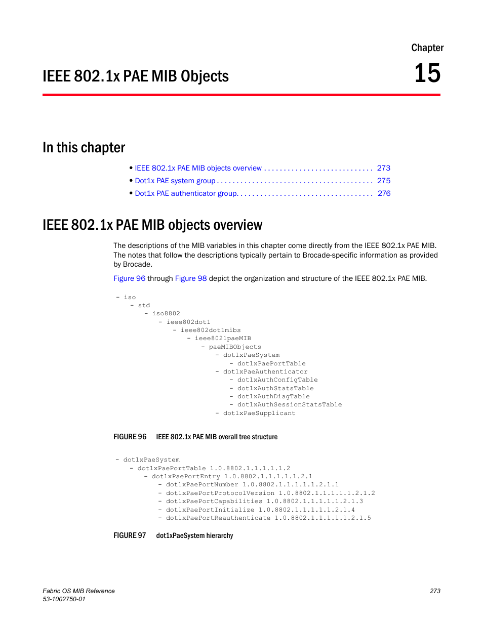 Ieee 802.1x pae mib objects, Ieee 802.1x pae mib objects overview, Chapter 15 | Chapter 15, “ieee 802.1x pae mib objects, Chapter | Dell POWEREDGE M1000E User Manual | Page 293 / 370