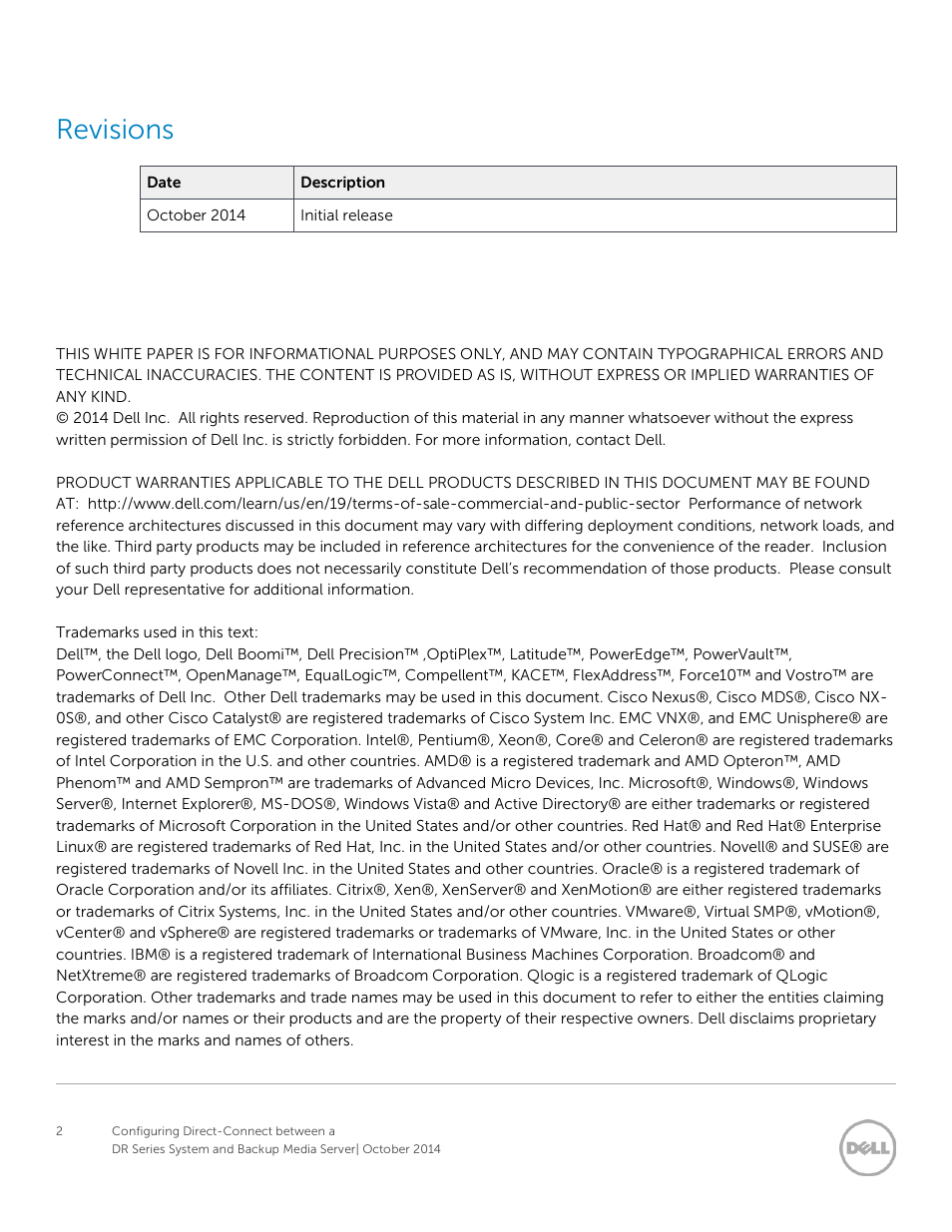 Revisions | Dell PowerVault DR6000 User Manual | Page 2 / 7