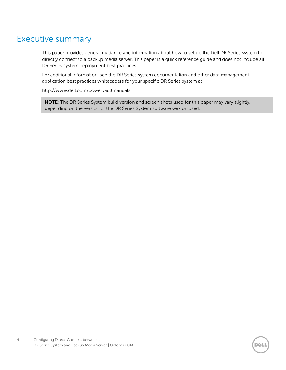 Executive summary | Dell PowerVault DR6000 User Manual | Page 4 / 7