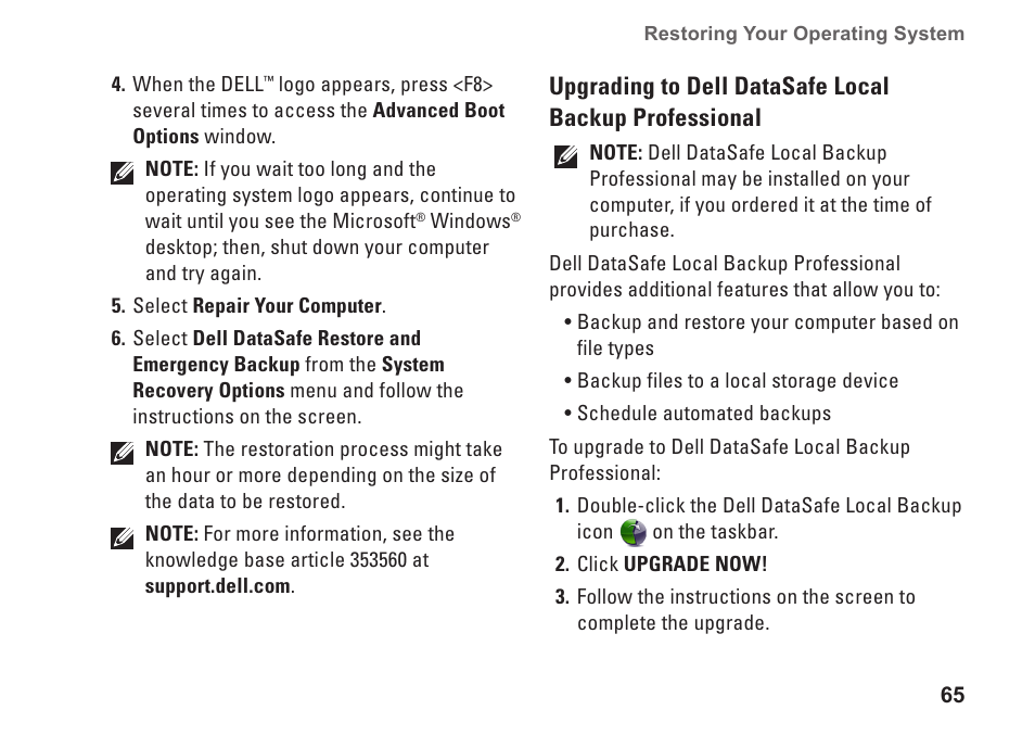Dell Inspiron M501R (Early 2010) User Manual | Page 67 / 96