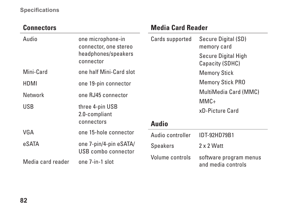Dell Inspiron M501R (Early 2010) User Manual | Page 84 / 96