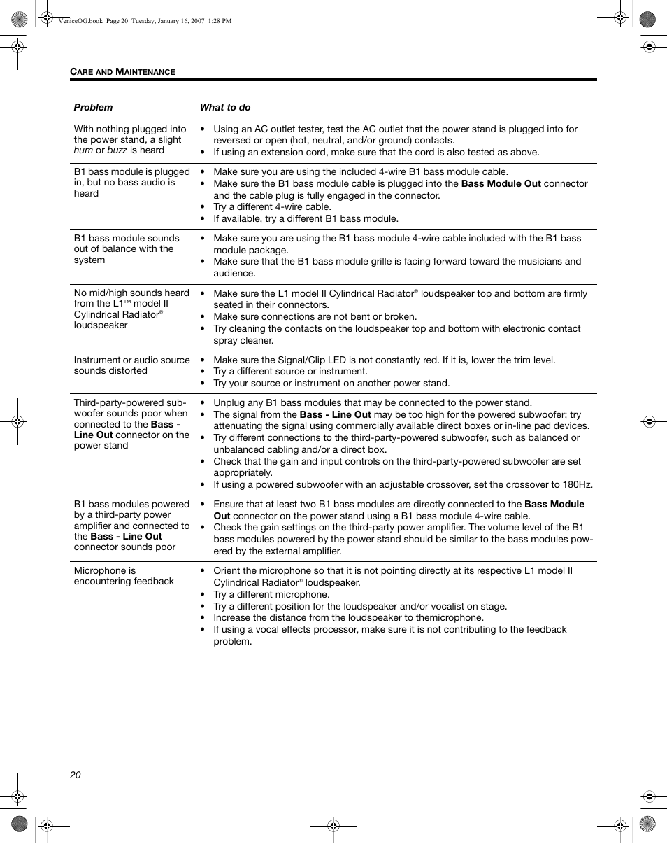 Bose L1 Model II User Manual | Page 28 / 32