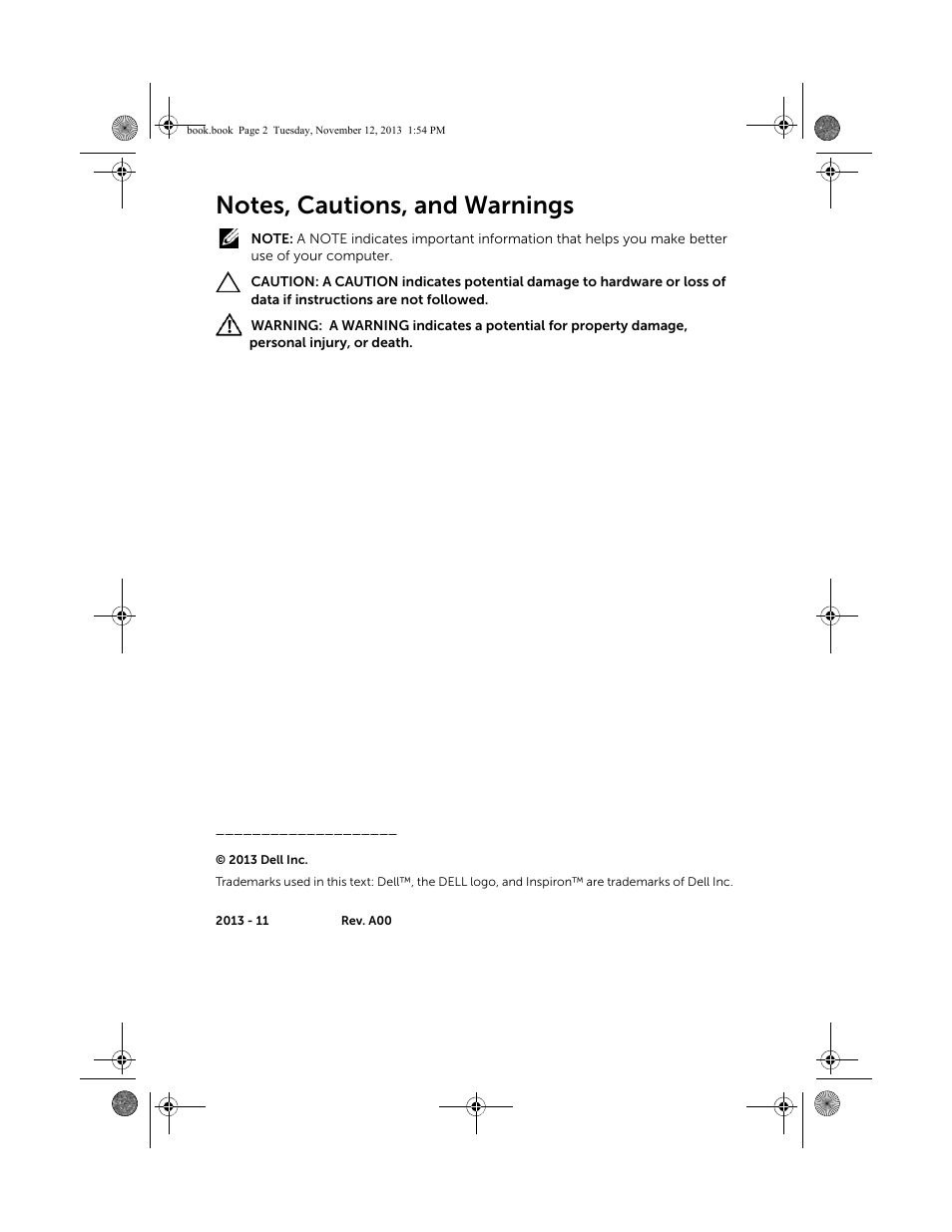 Dell Inspiron Desktop (3847, Early 2013) User Manual | Page 2 / 55