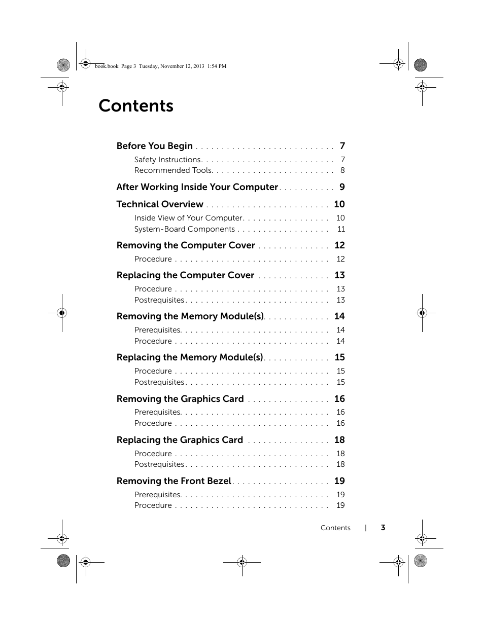 Dell Inspiron Desktop (3847, Early 2013) User Manual | Page 3 / 55