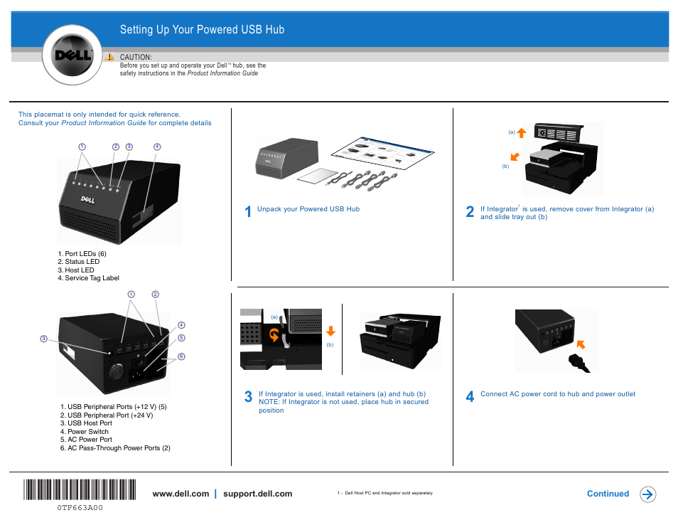 Dell Powered USB Hub User Manual | 2 pages