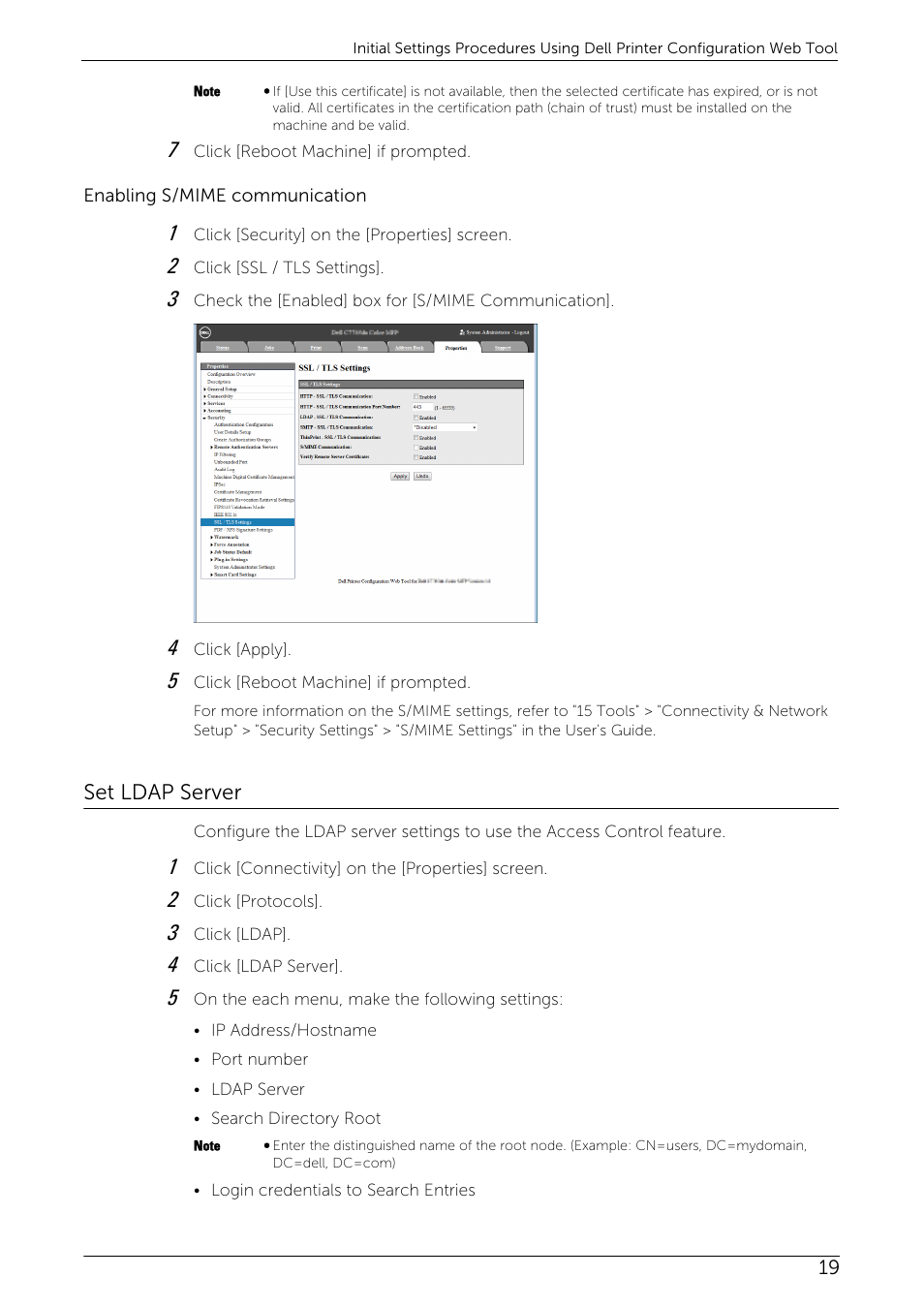 Set ldap server | Dell C7765DN MFP Color Laser Printer User Manual | Page 19 / 52