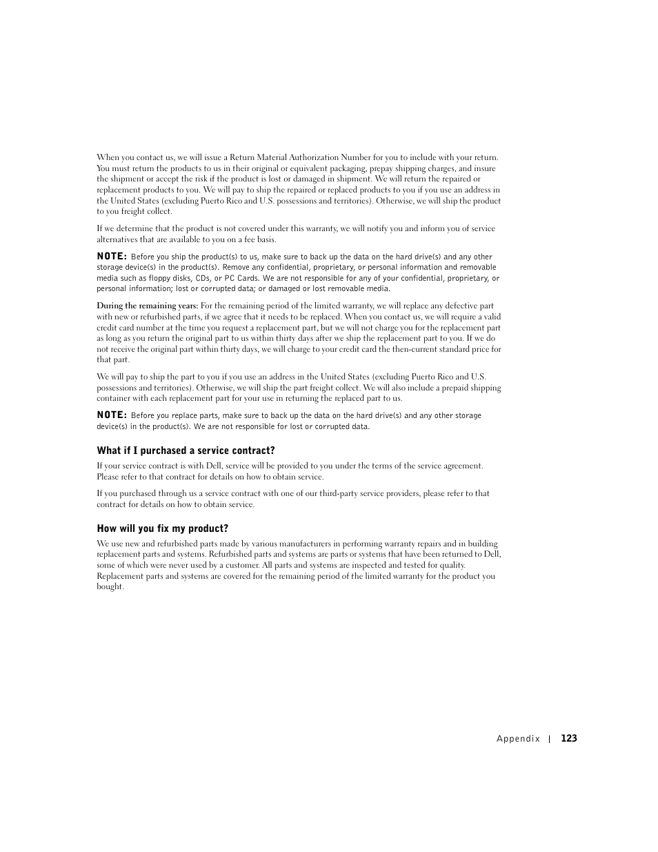 Dell Dimension 2350 User Manual | Page 123 / 136