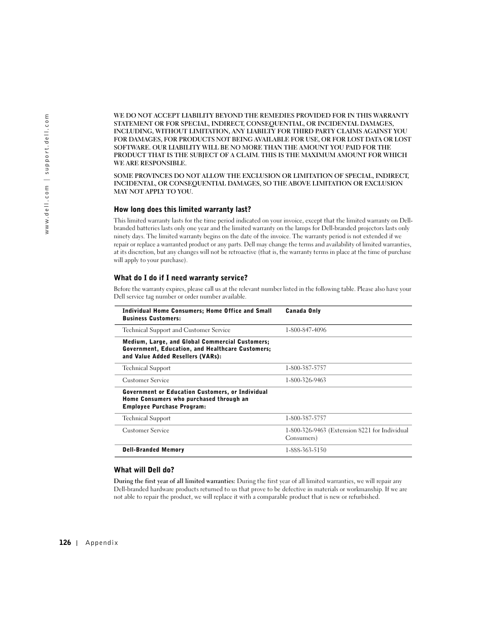 Dell Dimension 2350 User Manual | Page 126 / 136
