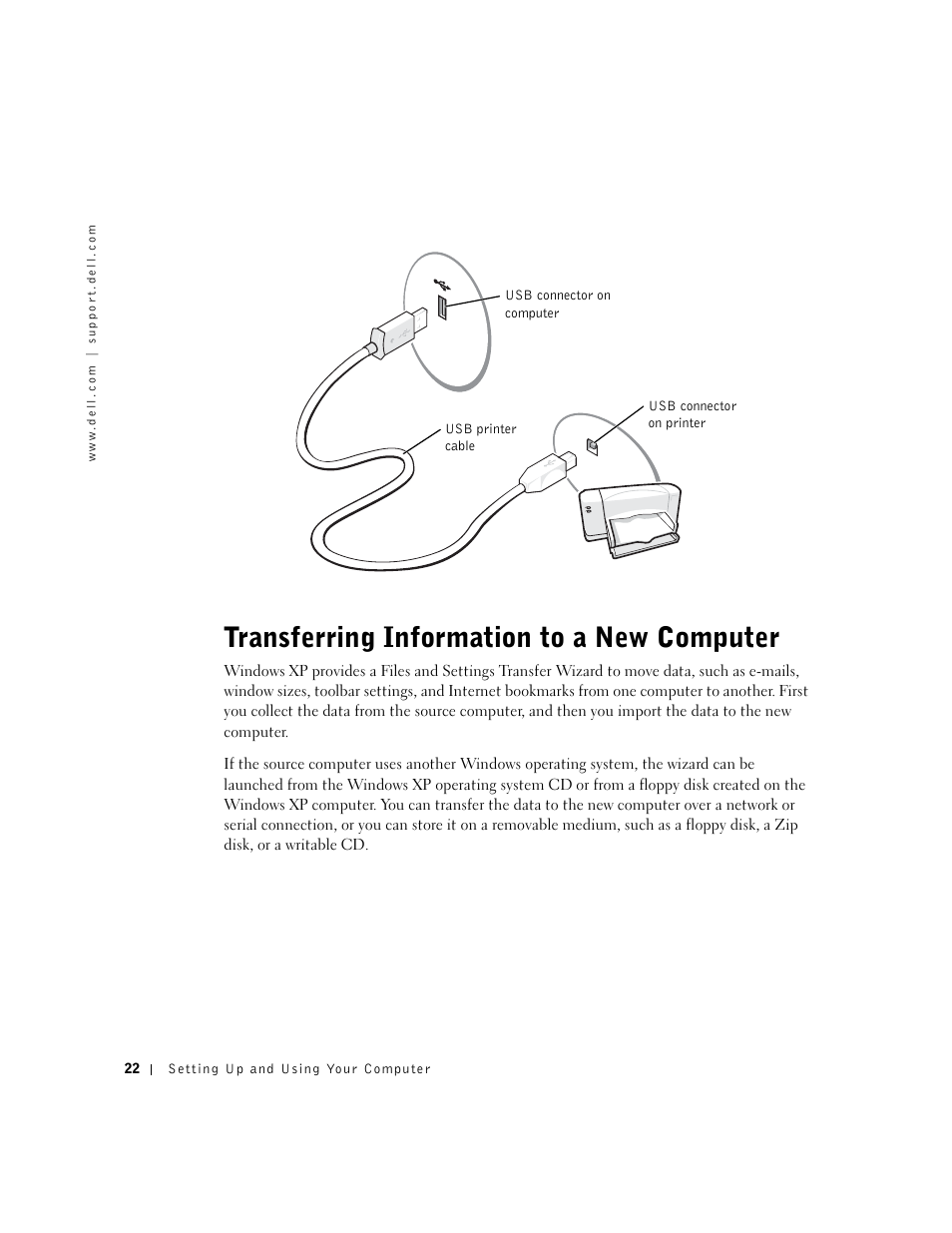 Transferring information to a new computer | Dell Dimension 2350 User Manual | Page 22 / 136