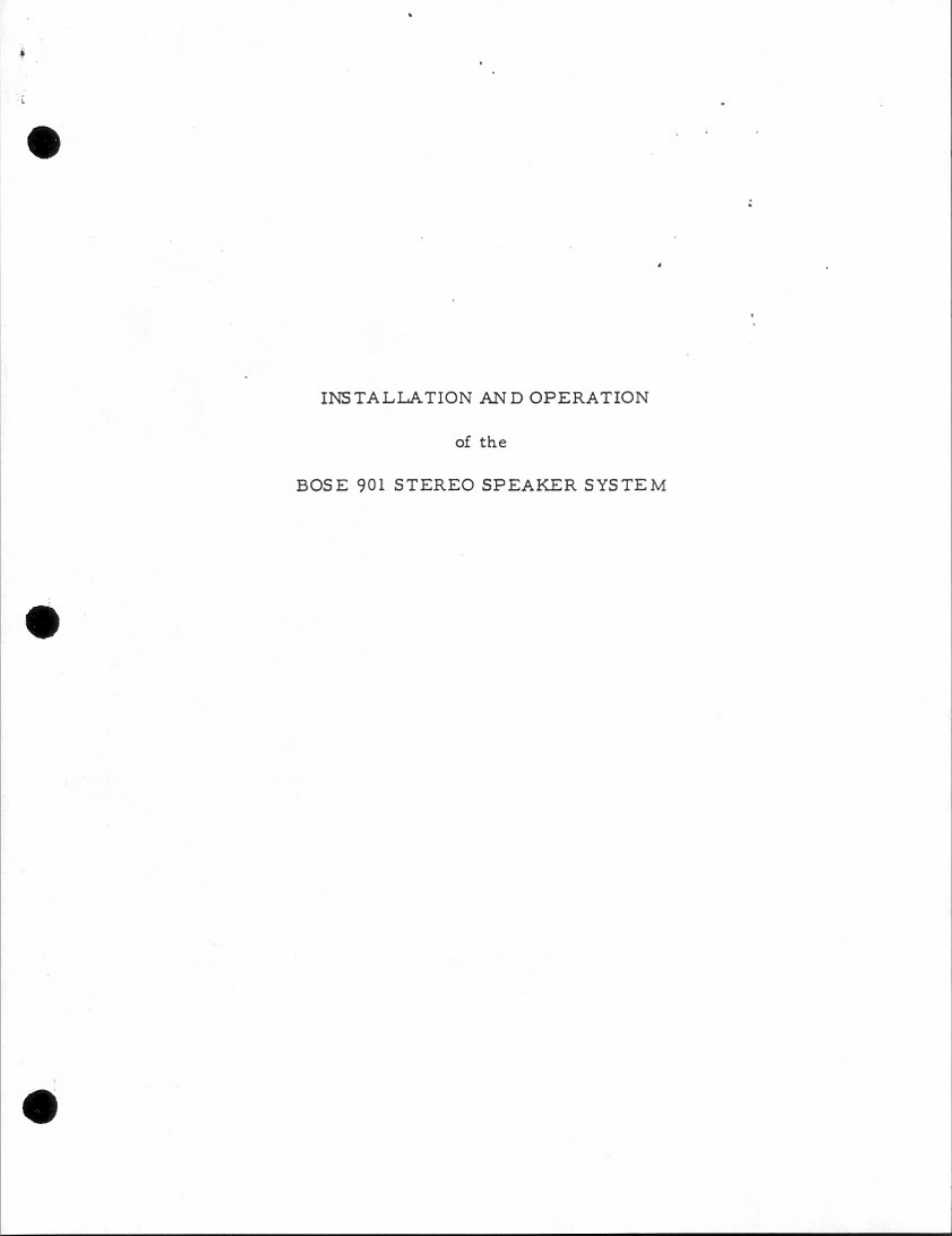 Bose 901 User Manual | 15 pages