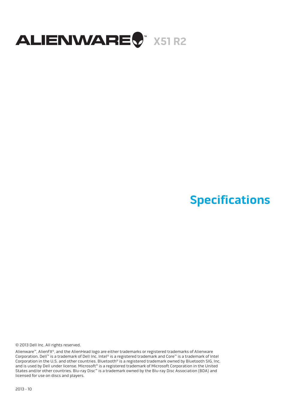 Dell Alienware X51 R2 (Early 2013) User Manual | 4 pages