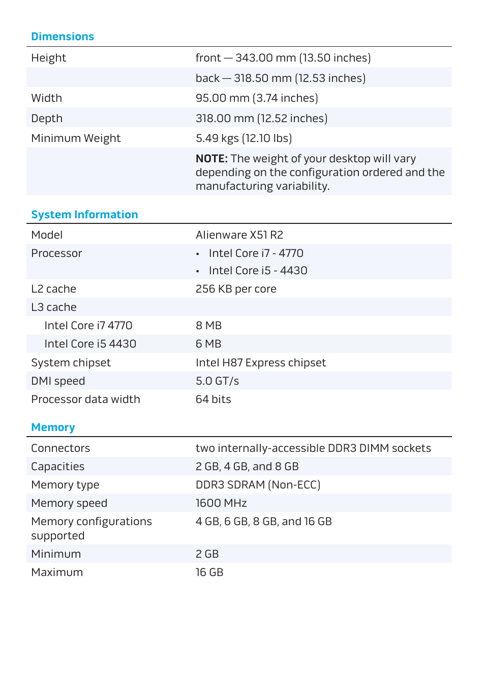Dell Alienware X51 R2 (Early 2013) User Manual | Page 2 / 4