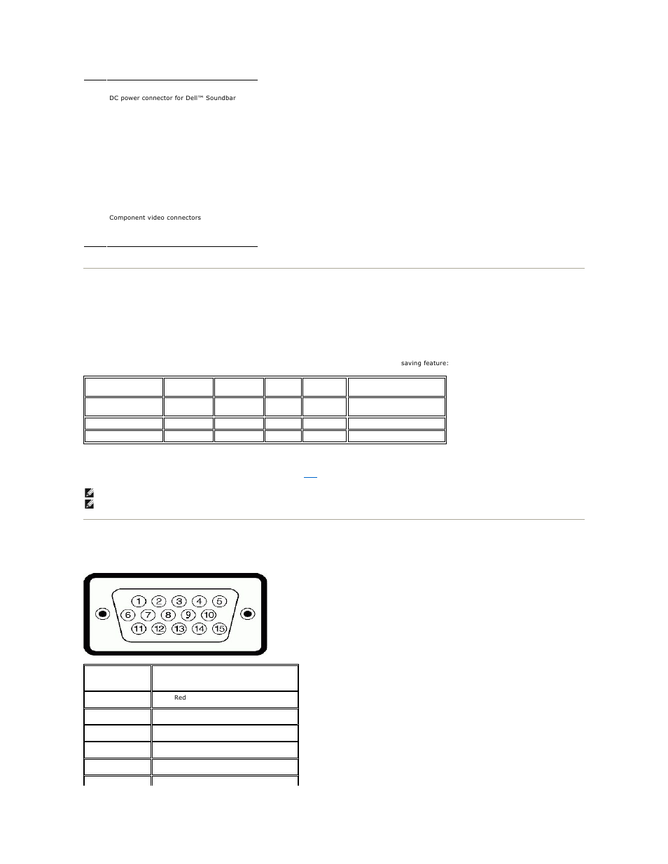 Monitor specifications, Power management modes, Pin assignments | Dell U2711 Monitor User Manual | Page 6 / 43