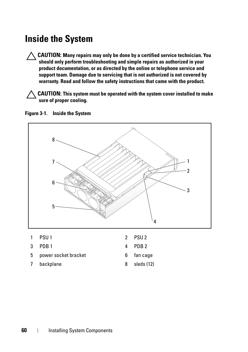 Inside the system | Dell PowerEdge C5220 User Manual | Page 60 / 124