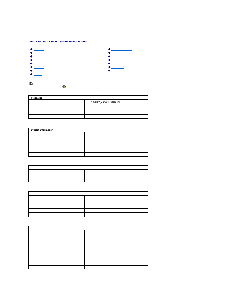 Specifications | Dell Latitude E5400 (Mid 2008) User Manual | Page 10 / 42