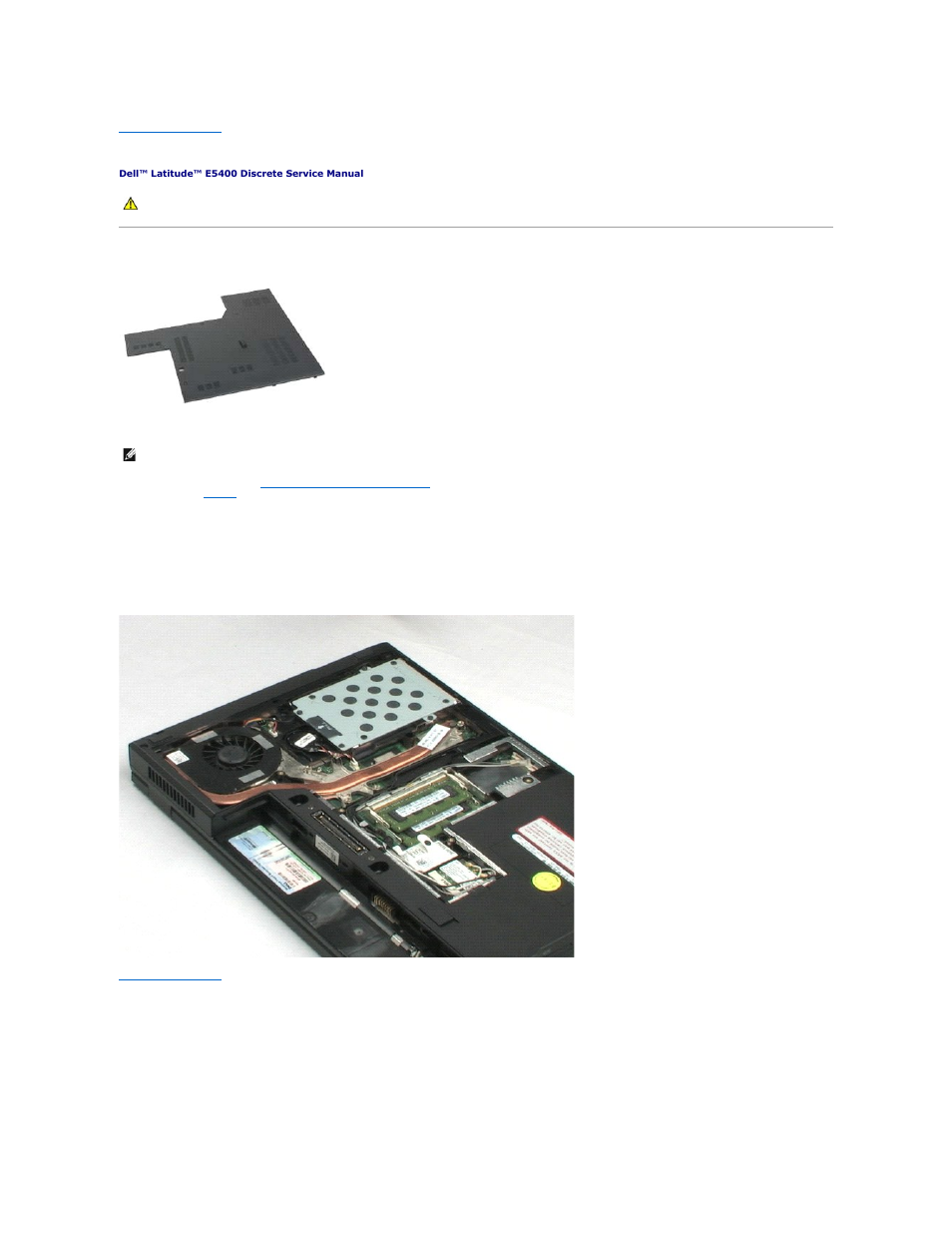 Access panel, Removing the access panel | Dell Latitude E5400 (Mid 2008) User Manual | Page 15 / 42