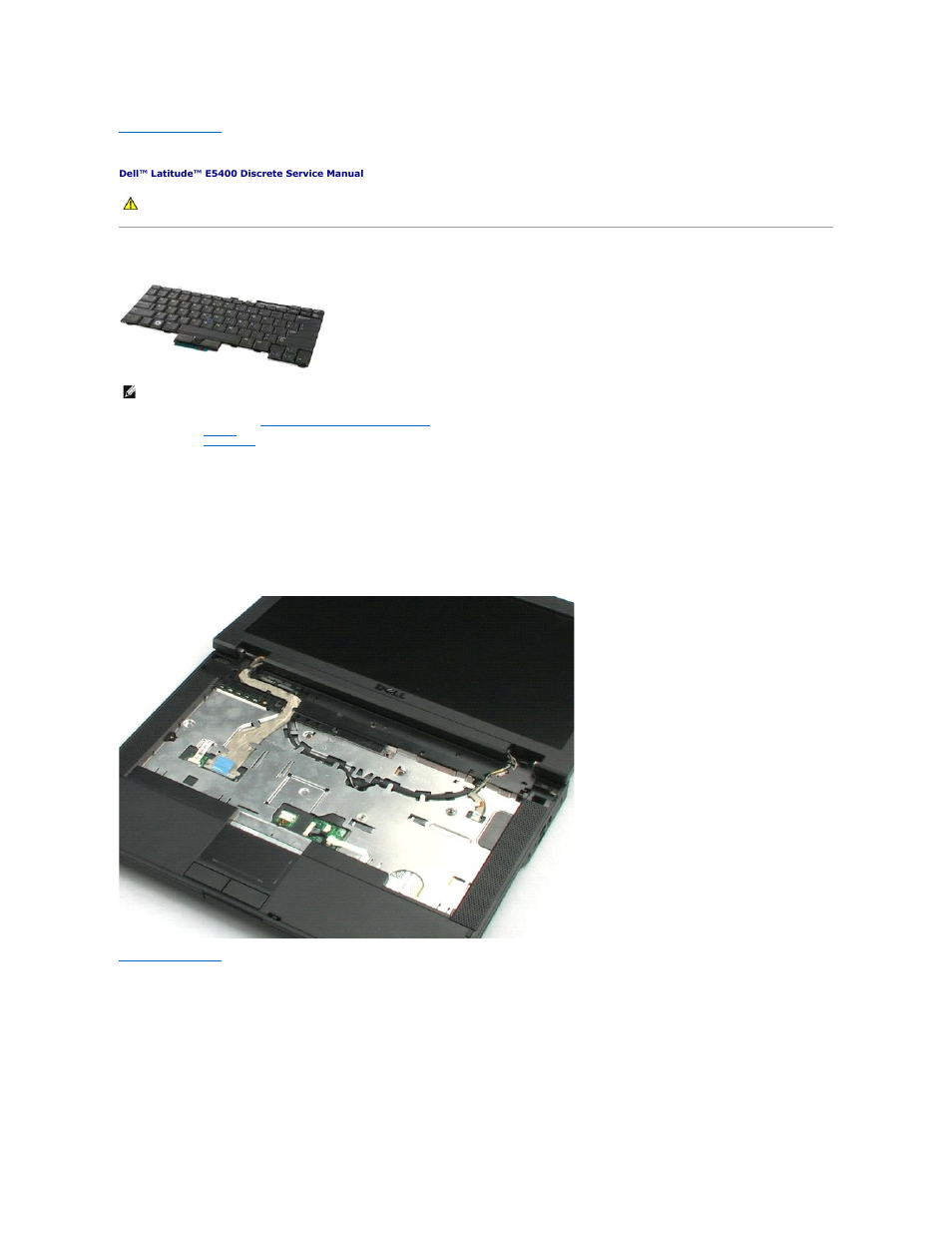 Keyboard, Removing the keyboard | Dell Latitude E5400 (Mid 2008) User Manual | Page 25 / 42