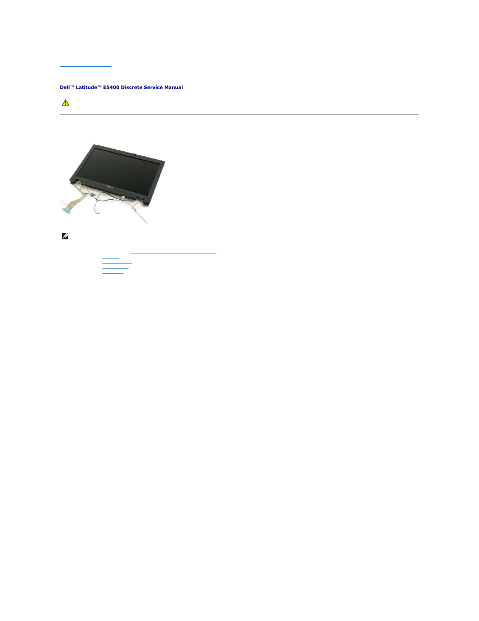 Display assembly, Removing the display assembly | Dell Latitude E5400 (Mid 2008) User Manual | Page 27 / 42