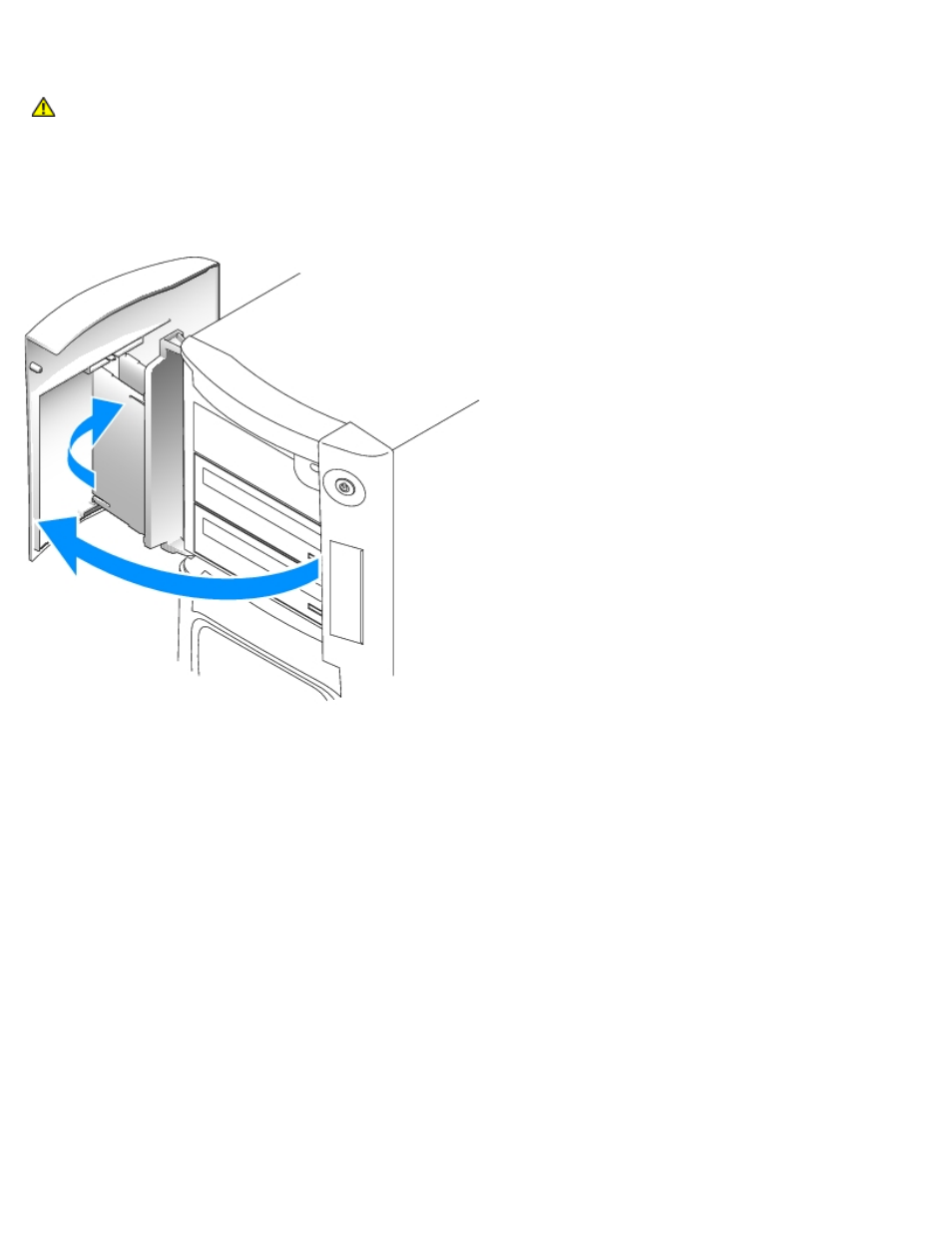 Drive door for the dell precision 670, Computer, Drive door for the dell precision 670 computer | Removing the drive door | Dell Precision 670 User Manual | Page 80 / 200