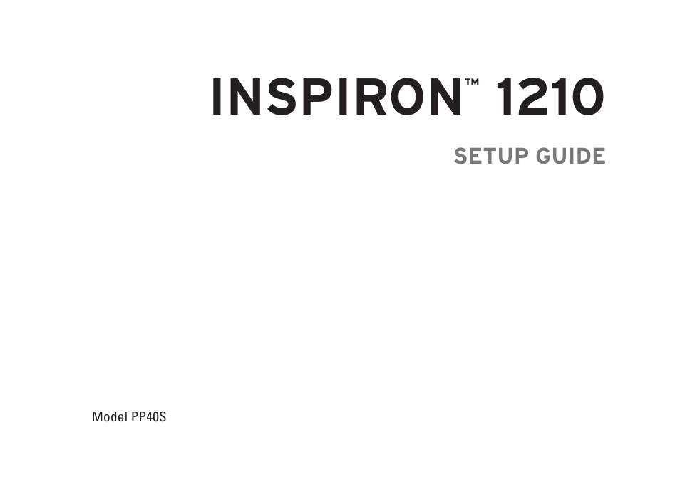 Inspiron | Dell Inspiron 1210 (Late 2008) User Manual | Page 3 / 62