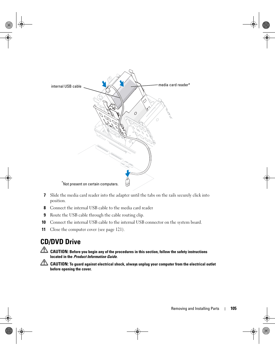 Cd/dvd drive | Dell XPS/Dimension XPS Gen 5 User Manual | Page 105 / 162