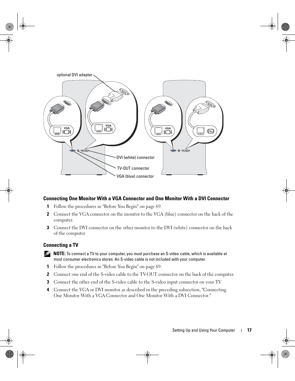 Connecting a tv | Dell XPS/Dimension XPS Gen 5 User Manual | Page 17 / 162