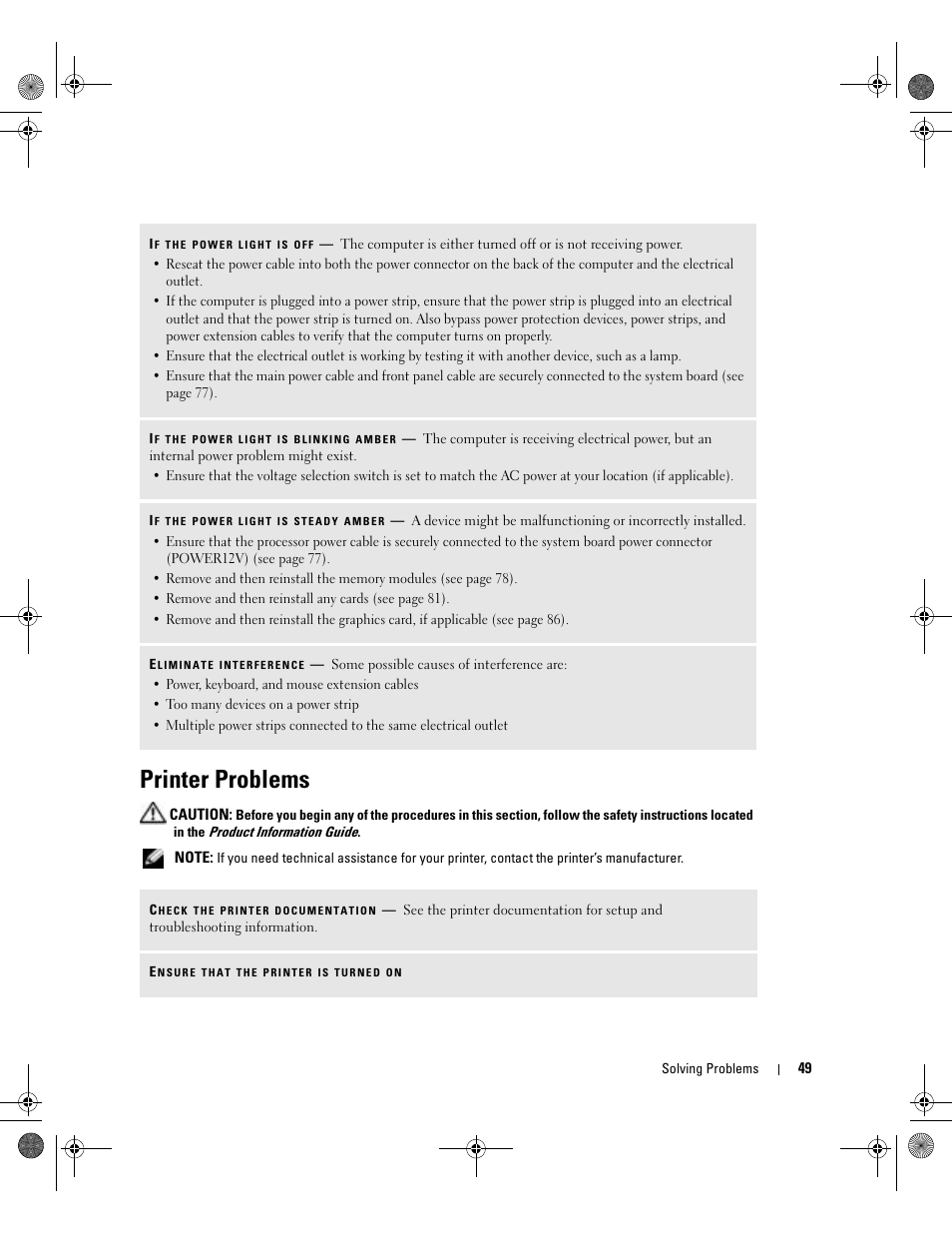 Printer problems | Dell XPS/Dimension XPS Gen 5 User Manual | Page 49 / 162