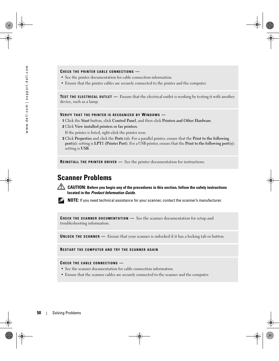 Scanner problems | Dell XPS/Dimension XPS Gen 5 User Manual | Page 50 / 162