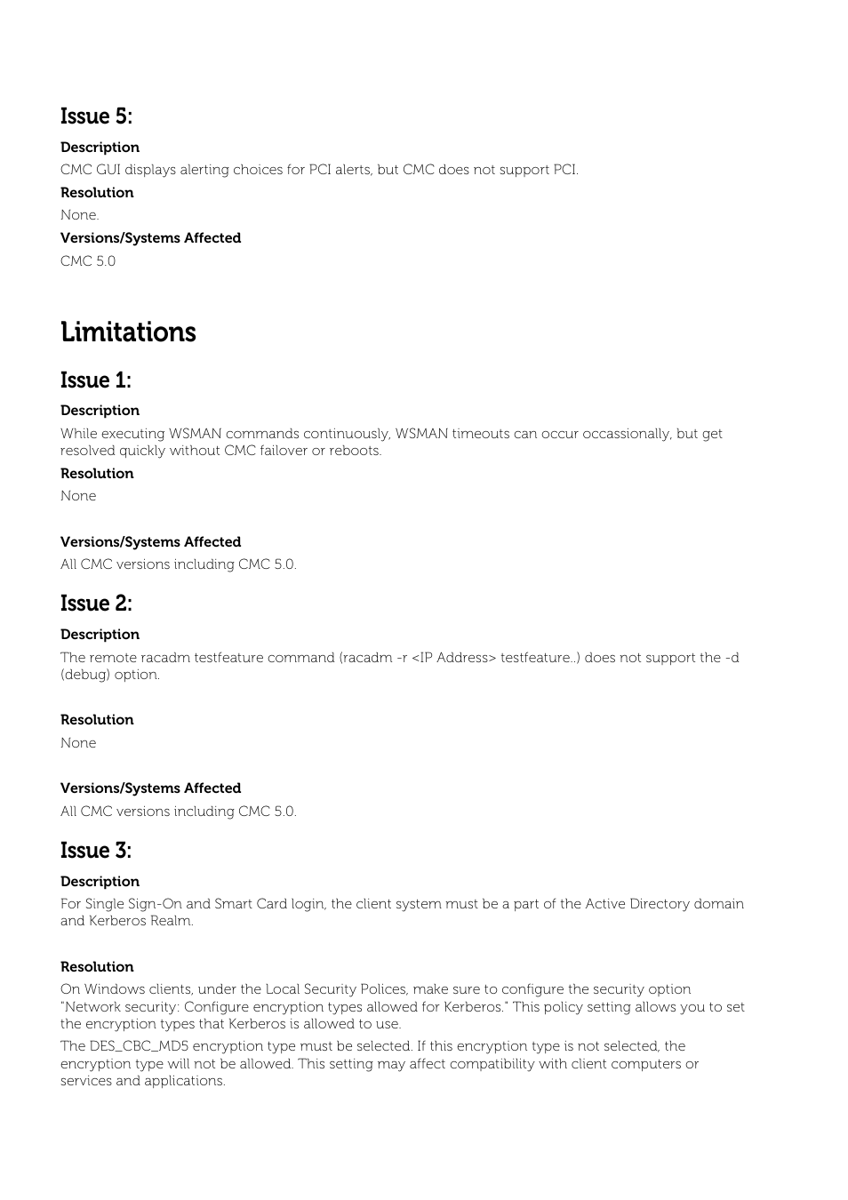 Limitations | Dell POWEREDGE M1000E User Manual | Page 5 / 8