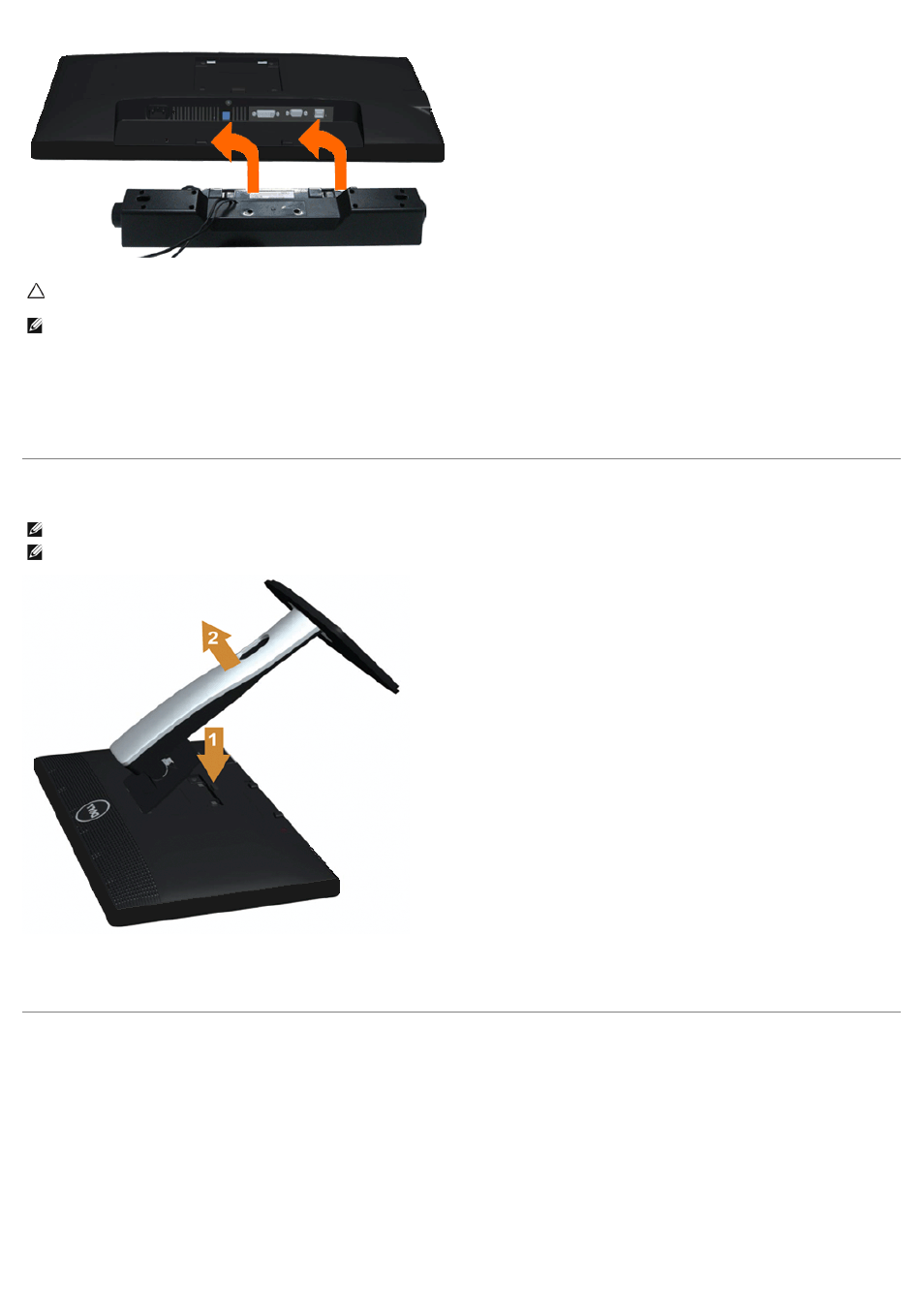 Removing the stand, Wall mounting (optional) | Dell P2212H Monitor User Manual | Page 22 / 55