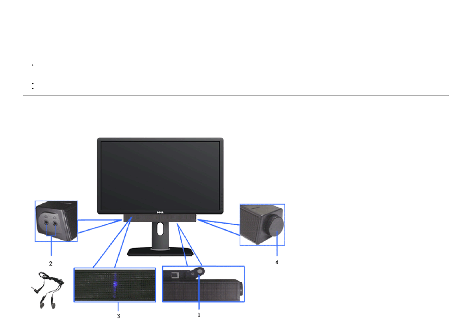 Using the dell soundbar (optional) | Dell P2212H Monitor User Manual | Page 43 / 55