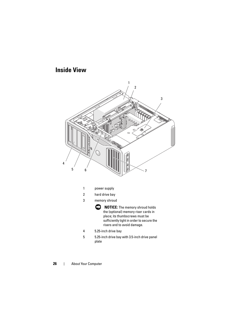 Inside view | Dell Precision T7400 (Late 2007) User Manual | Page 26 / 307