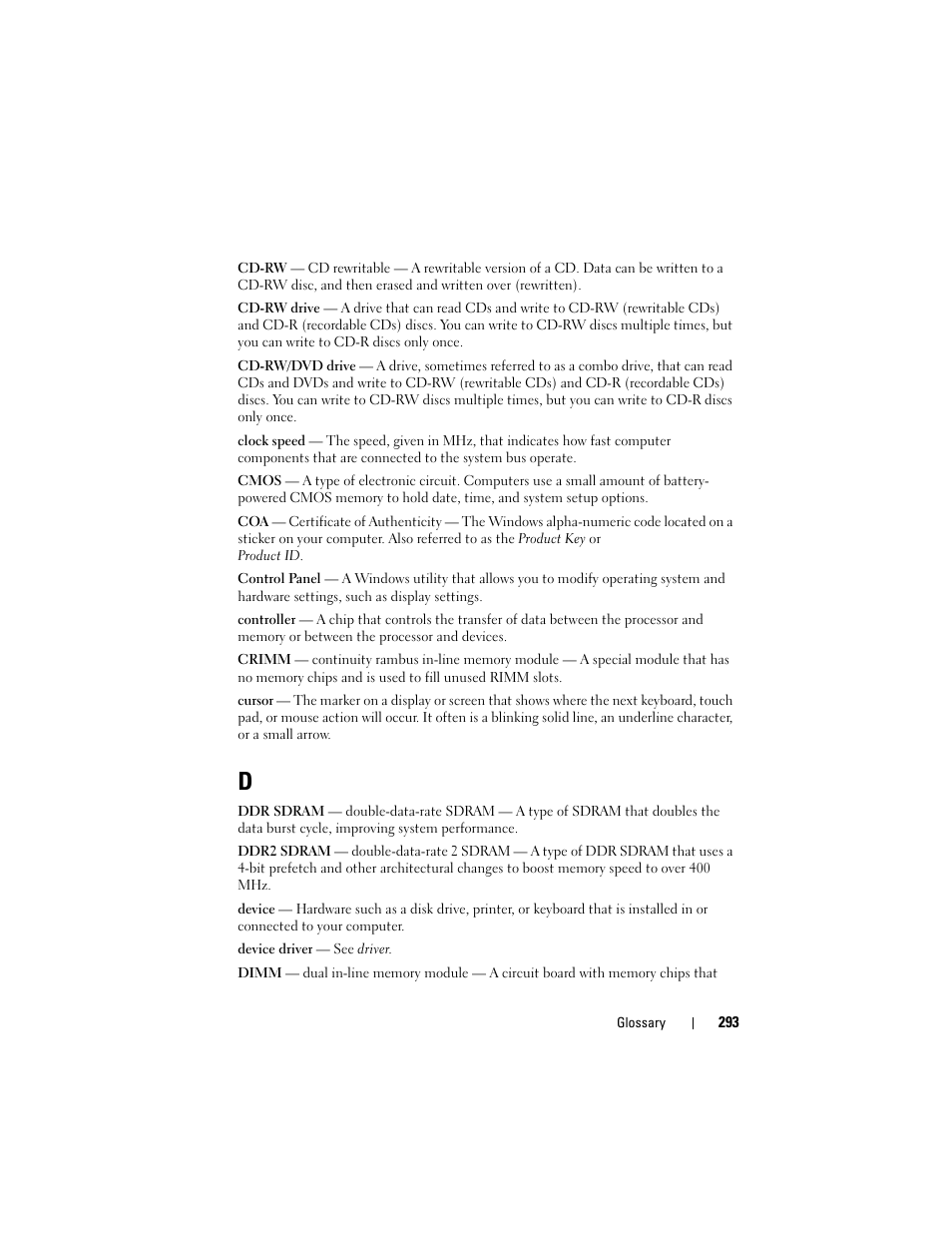 Dell Precision T7400 (Late 2007) User Manual | Page 293 / 307