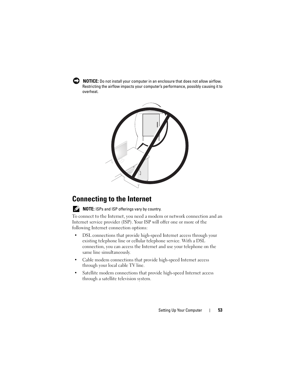 Connecting to the internet | Dell Precision T7400 (Late 2007) User Manual | Page 53 / 307