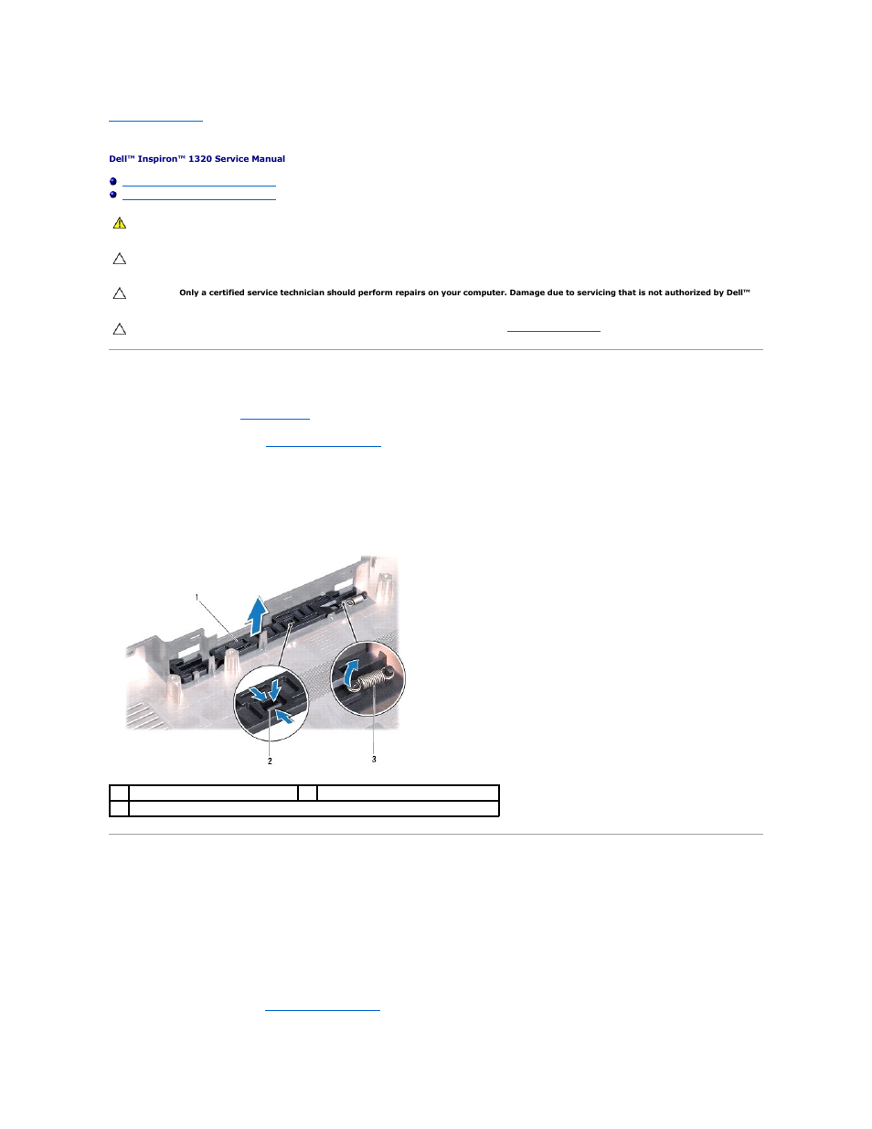 Battery latch assembly, Removing the battery latch assembly, Replacing the battery latch assembly | Dell Inspiron 1320 (Mid 2009) User Manual | Page 2 / 45