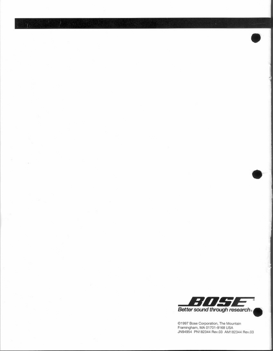 Bose 141 User Manual | Page 9 / 9
