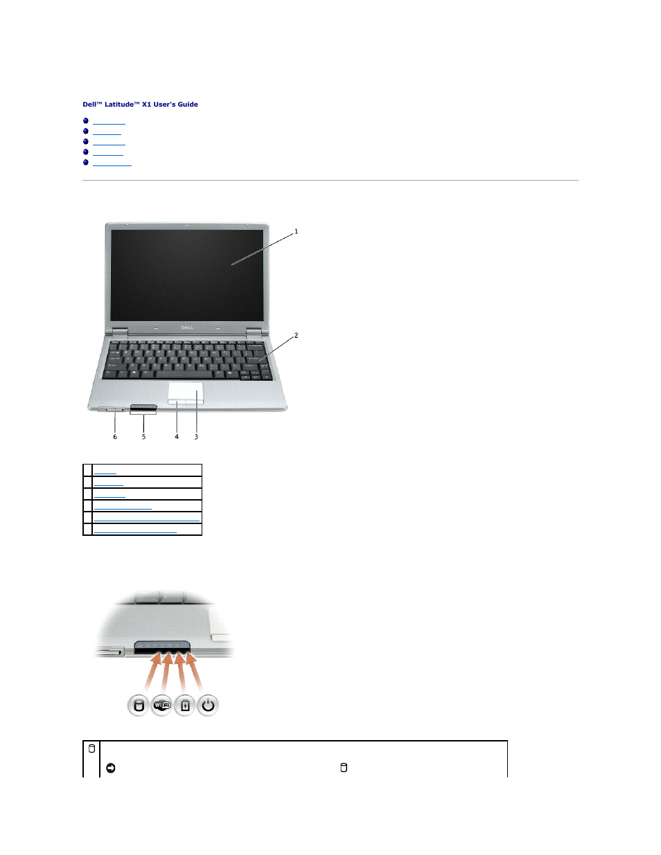 About your computer, Front view | Dell Latitude X1 User Manual | Page 2 / 82