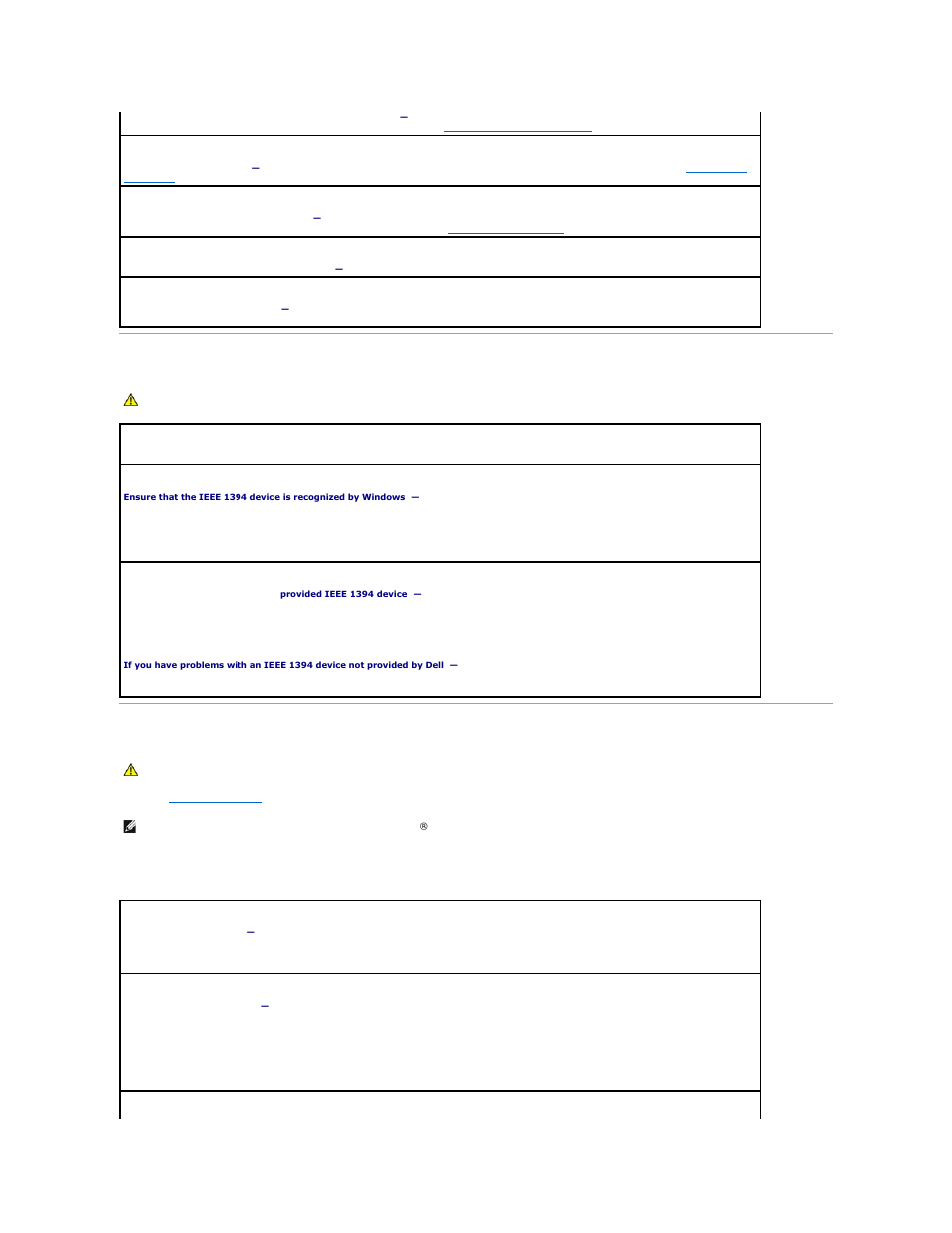 Ieee 1394 device problems, Keyboard problems, Ieee 1394 device problems keyboard problems | External keyboard problems | Dell Latitude X1 User Manual | Page 62 / 82