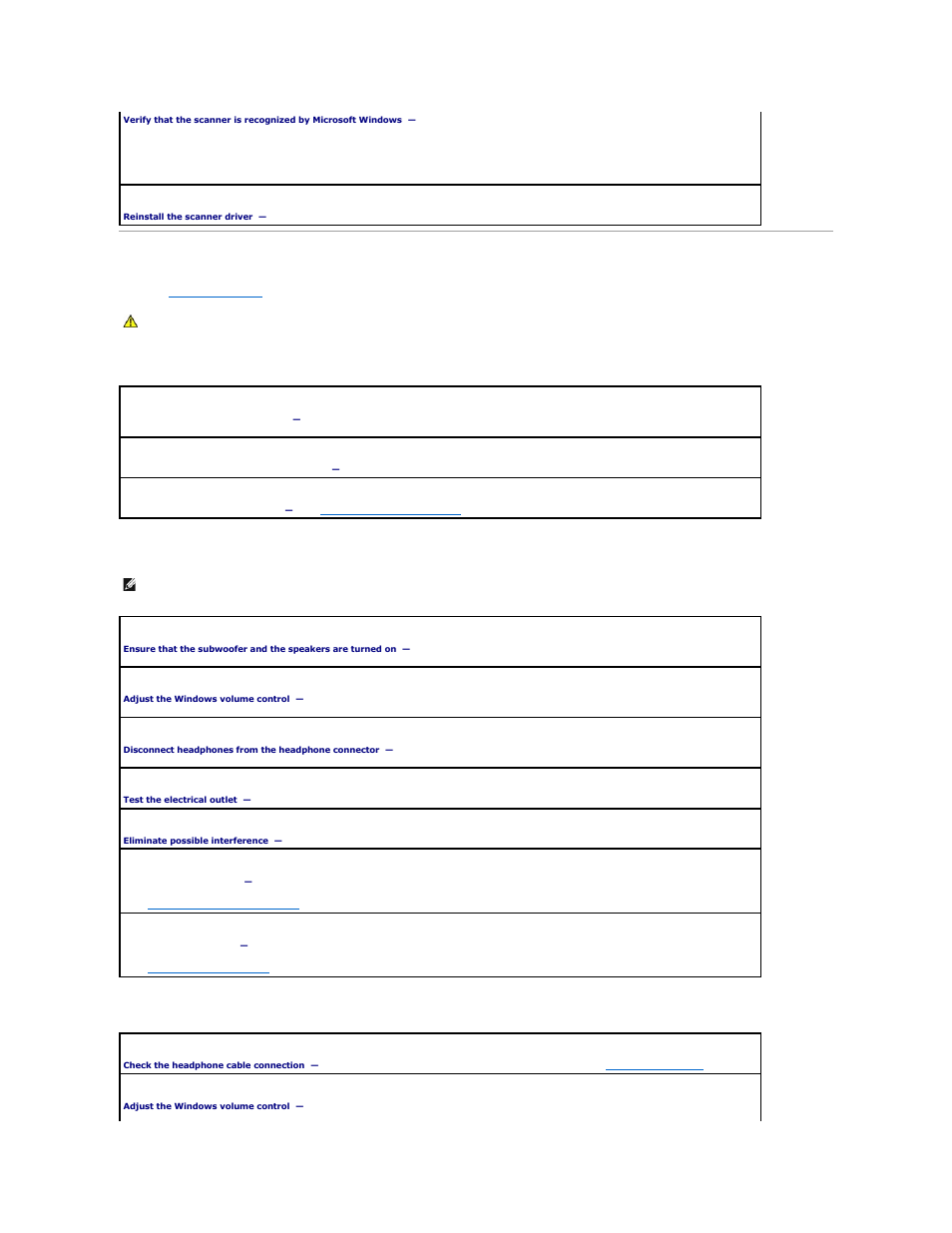 Sound and speaker problems, No sound from integrated speakers, No sound from external speakers | No sound from headphones | Dell Latitude X1 User Manual | Page 67 / 82