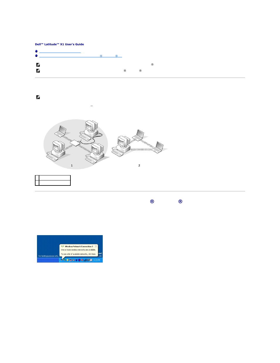 Connecting to a wireless local area network, Determining your network type | Dell Latitude X1 User Manual | Page 76 / 82