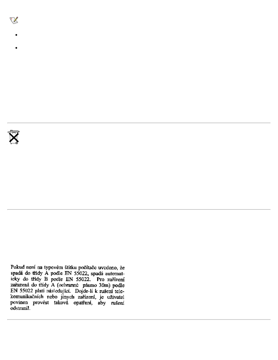 Battery disposal, En 55022 compliance (czech republic only), Vcci notice (japan only) | Dell Latitude C500 User Manual | Page 150 / 188