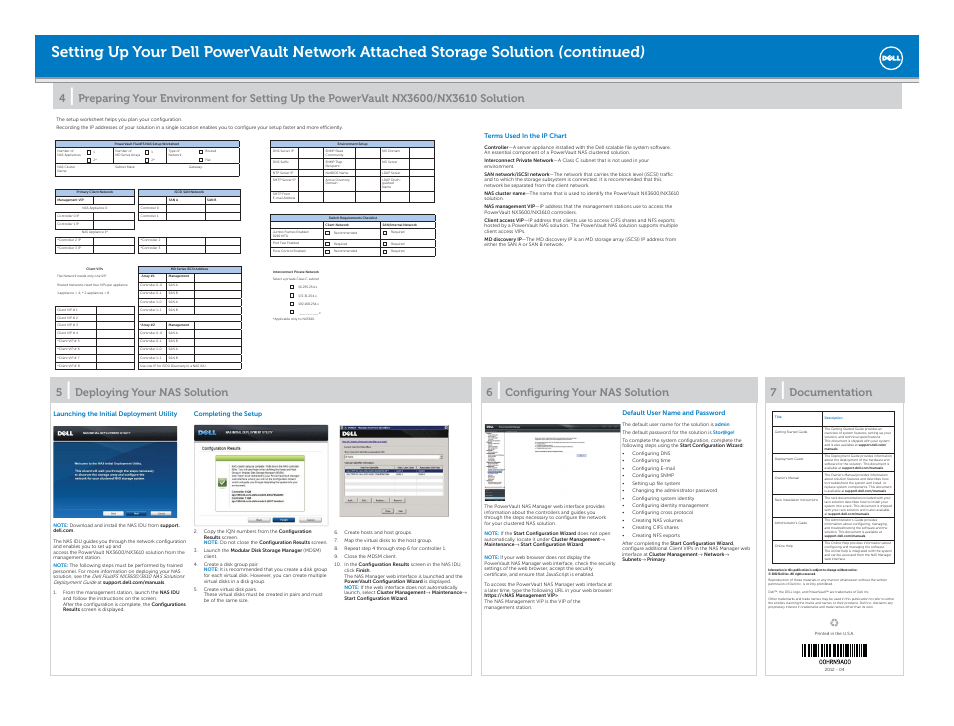 Deploying your nas solution, Confi guring your nas solution 7, Documentation | Dell PowerVault NX3600 User Manual | Page 2 / 2